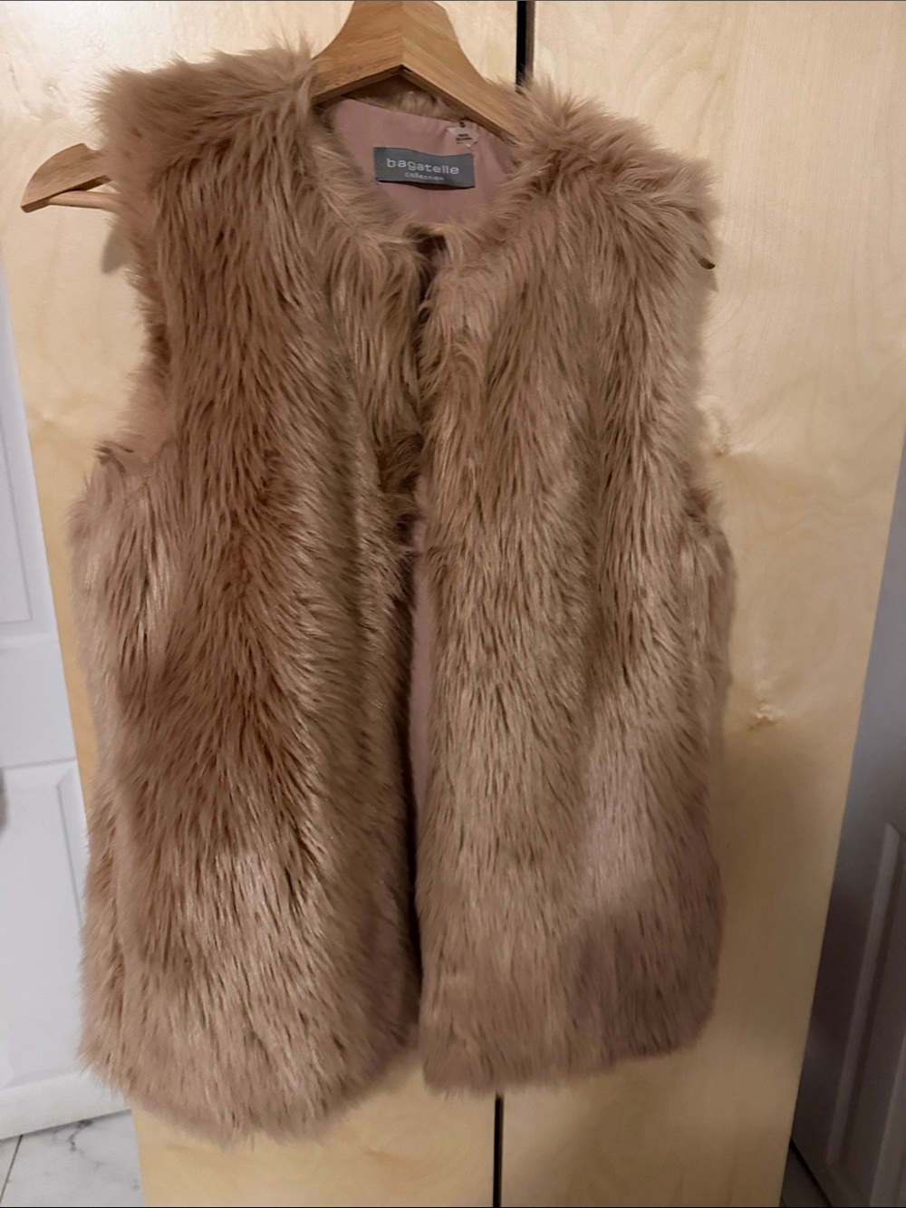 Bagatelle Collection Brown Faux Fur Open Front Vest